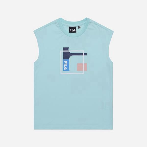 Camisetas Fila Menina Turquesa - Fila Art Crew Neck Sleeveless En Portugal,IFHD-68079